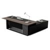 Modern Furniture MADEIRA 220cm Executive Desk - Hazelnut & Black Concrete