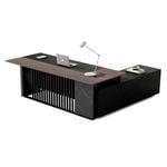 Modern Furniture MADEIRA 220cm Executive Desk - Hazelnut & Black Concrete