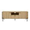 Cosmoliving Fluted TV Entertainment Unit TV Cabinet Natural Oak 160CM