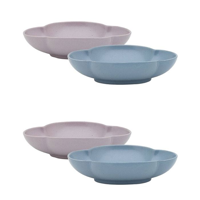 2x 2pc Ecology Matte Porcelain Bloom Oval Dip Bowls 12 x16cm Iris, Twilight