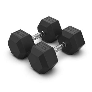Brixx 22.5kg Rubber Hex Dumbbells (sold In Pairs)