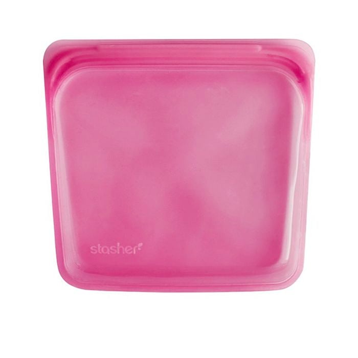 Stasher Reusable Sandwich Bag 19x19cm Raspberry