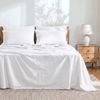 Dreamaker Linen Cotton Sheet Set White - Queen Bed