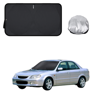 Front Windscreen Sun Shade for Mazda 323 1998 - 2003 - Standard 150 x 85 cm - Black