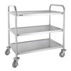 Vogue Stainless Steel 3 Tier Clearing Trolley Large - Catering Trolleys (F995)