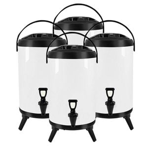 SOGA 4X Stainless Steel Insulated Beverage Dispenser with Tap 8L White