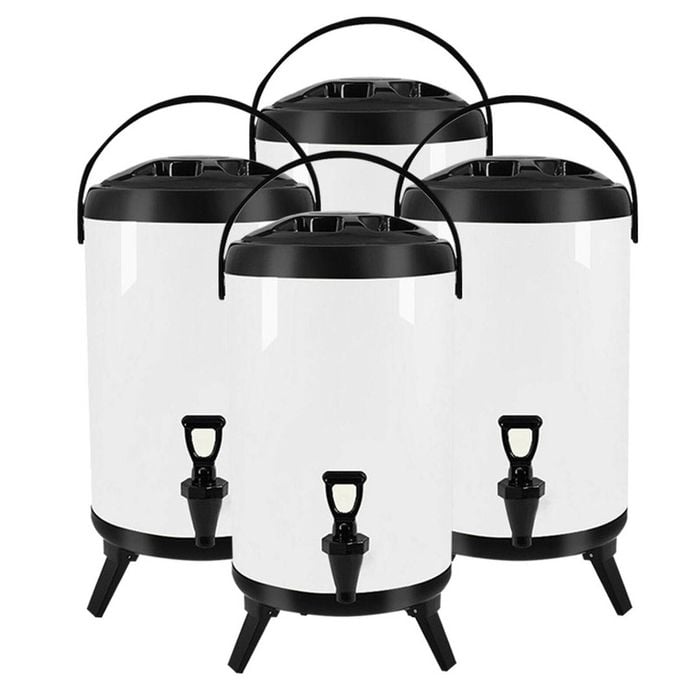 SOGA 4X Stainless Steel Insulated Beverage Dispenser with Tap 8L White