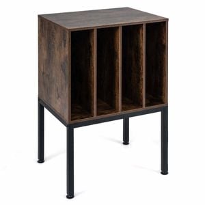 Costway Record Player Stand Vinyl Table Shelves Raised Metal Leg