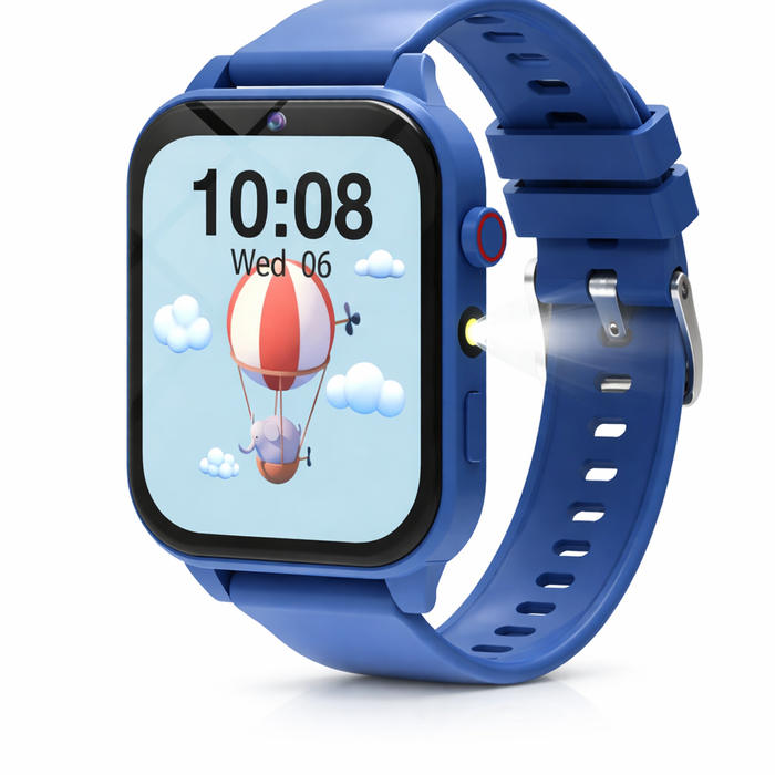 Kids Smart Watch Waterproof Hd Camera Alarm Clock Led Flashlight Puzzle Game Watch For Children Blue