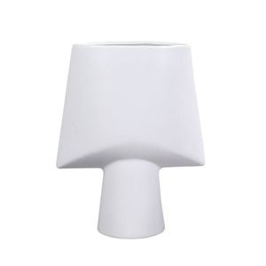 SOGA 21x25.5cm White Geometric Vase