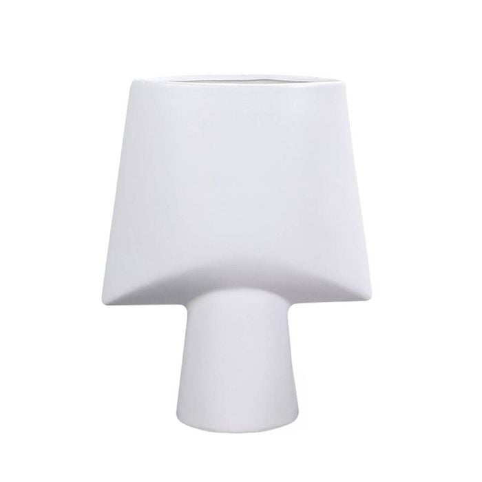 SOGA 21x25.5cm White Geometric Vase
