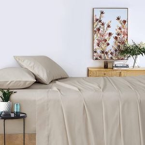 Gioia Casa Vintage Washed 100% Cotton Soft Breathable Sheet Set - Natural - King Single