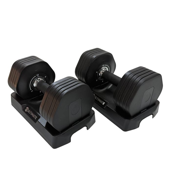 Ultimate 400 x 180 x 180mm 10kg Black Adjustable Dumbbell Pair