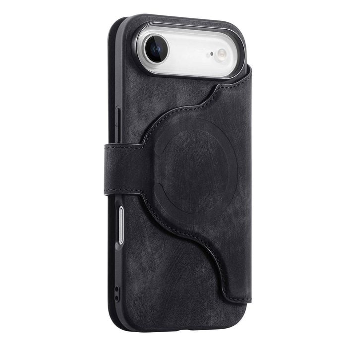 For iPhone 17 Air (6.5") Detachable Wallet Case Flip Leather Magsafe Magnetic Cover (Black)