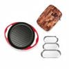SOGA Kitchenware Bundle – Acacia Cutting Board, Cast Iron Skillet & Silver Nordic Plate Set