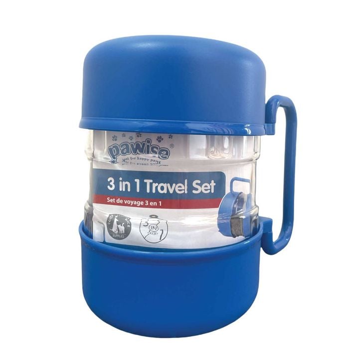 3 In 1 Pet Travel Food Water Bowl Set
