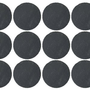 Argon Tableware 10cm Round Slate Coasters - Set Of 12 Drink Coasters Stone Natural Slate Drink Placemats Mug Glass Cup Mats