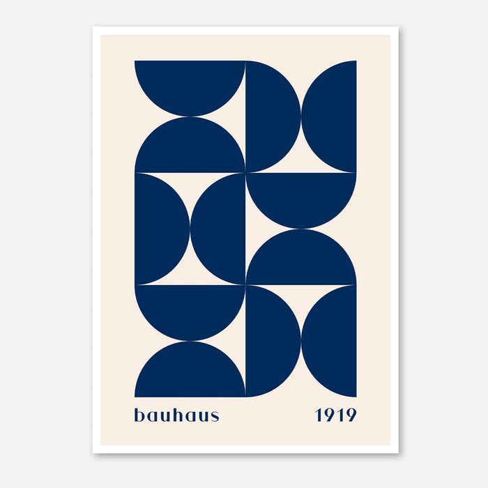 Galrie Bauhaus 1919 - Elegant Minimalist Geometric Art Print for Modern Interiors, Poster Only, A3 30 x 42cm (12 x 16inch)