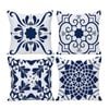Catzon 4 Pcs Modern Throw Pillow Covers Geometric Flower Pattern for Couch