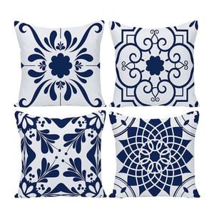 Catzon 4 Pcs Modern Throw Pillow Covers Geometric Flower Pattern for Couch