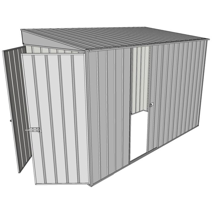 Build-a-Shed 1.5 x 3 x 2m Single Sliding Side Door Skillion Shed - Zinc