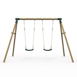 Plum Play Marmoset Kids/Children Double Swing Set Wooden Outdoor/Garden 3y+