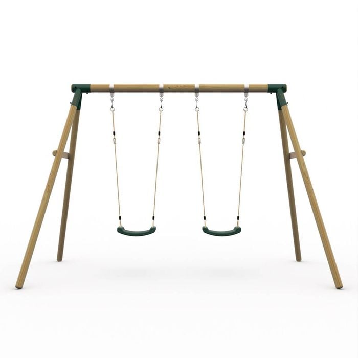 Plum Play Marmoset Kids/Children Double Swing Set Wooden Outdoor/Garden 3y+