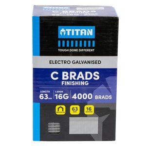 Titan 63 x 1.6mm Electro Galvanised Straight Collated Nail C Brads - 4000 Pack