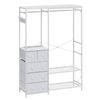 Ufurniture Clothes Rack With 5 Drawers And 2 Adjustable Mesh Shelves, Portable Garment Rack Reversible Wardrobe White