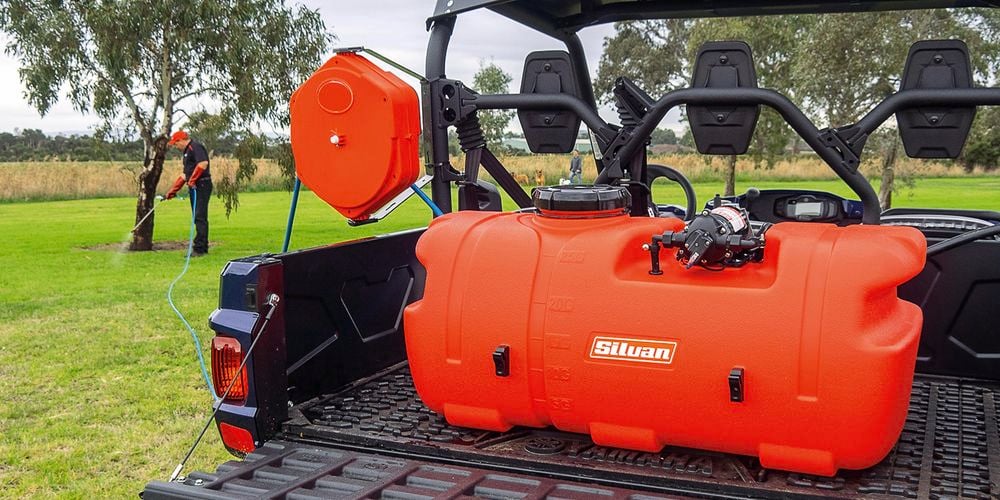 250 litre tank being used to spray 