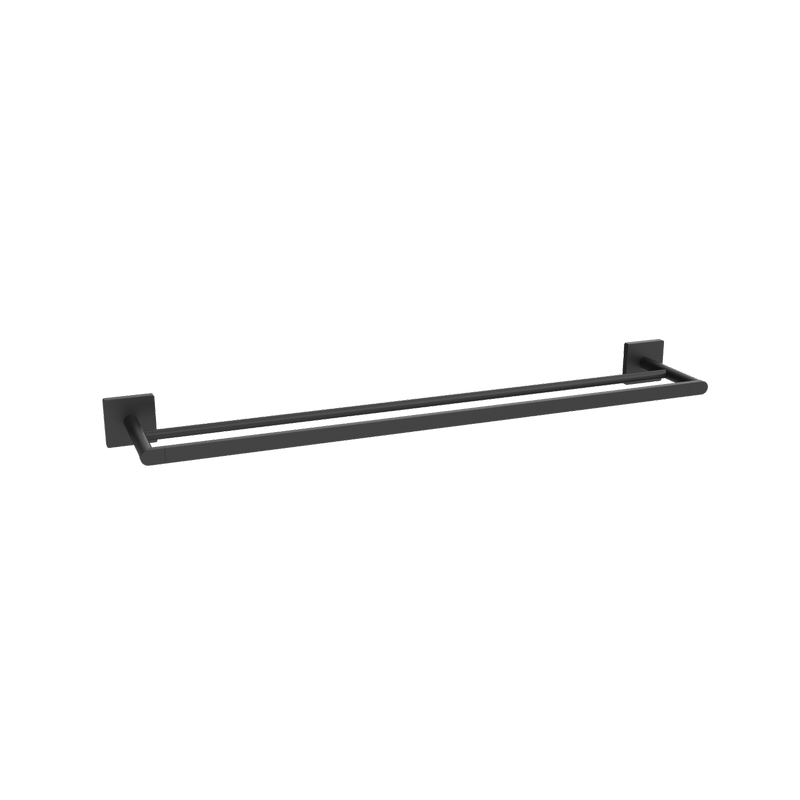 Double Towel Rail 625mm Matte Black Rococo