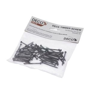DECO Black Wood Fixing Screws - 50 Pack