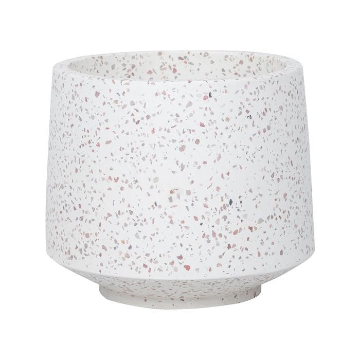 290 x 240mm Large White Terrazzo Look Planter