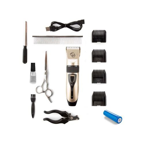 Hacienda 12 Piece Pet Grooming Kit w Electric Clippers Scissors Combs Brush Bunnings Australia