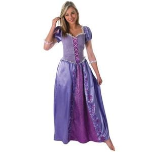 Rapunzel Halloween Costume Adult Deluxe Disney Tangled Princess Dress with Detail - Purple, Small