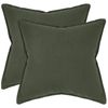 Gioia Casa Twin-pack Linen-cotton Blend European Pillowcases - Khaki Green, 65cm × 65cm