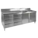 Modular Systems Kitchen Tidy Cabinet With Double Right Sinks - 2400mm W x 700mm D x 1050mm H