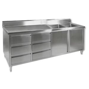 Modular Systems Kitchen Tidy Cabinet With Double Right Sinks Dsc-2400r-h
