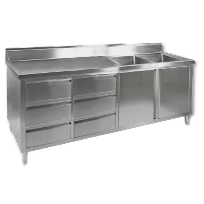 Modular Systems Kitchen Tidy Cabinet With Double Right Sinks Dsc-2400r-h