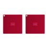 2x Appetito Silicone Square Trivet Table Surface Protector Mat/pad 17.3cm Red