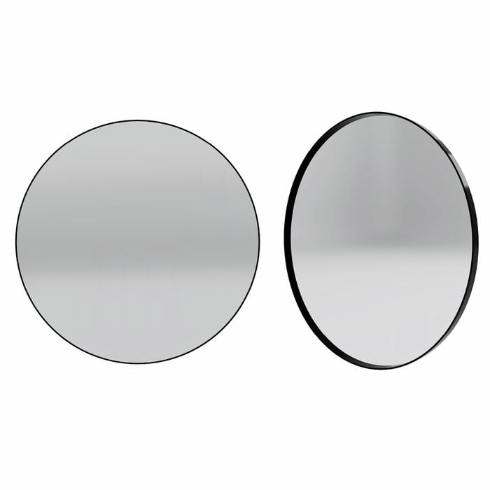 Forme 800mm Black Round Framed Mirror