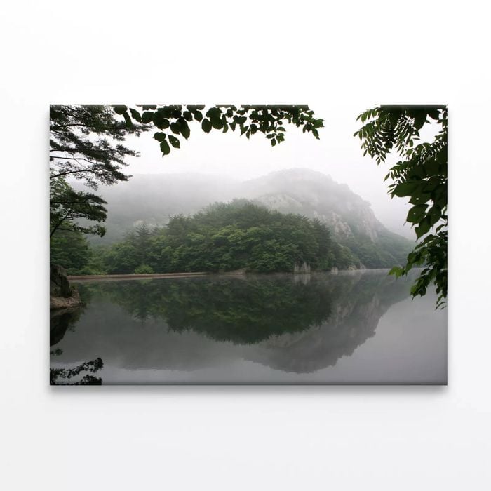 Lake with Mountains  Print 100% Australian Made 120 x 90cm  (Stretched)