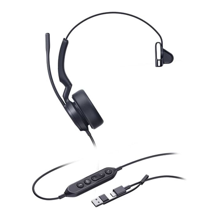 Yealink Uh44 Mono Teams Usb-c/a Ms Headset Noise Cancelling Mic [uh44-m-ms-c/a]
