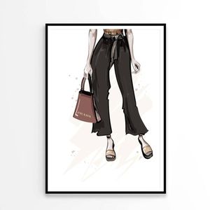 Stylish Brown Slippers with Elegant Handbag   Print 100% Australian Made 60 x 90cm   (Poster)