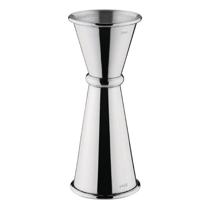 Olympia Banded Jigger Chrome 25ml/50ml Barware Stainless Steel Cocktail Measure