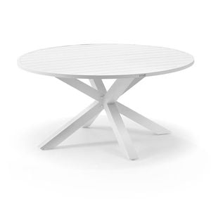 Houston Outdoor 1.5m Round Aluminium Dining Table White