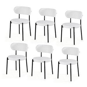 6x Artiss Dining Chairs Boucle Sherpa