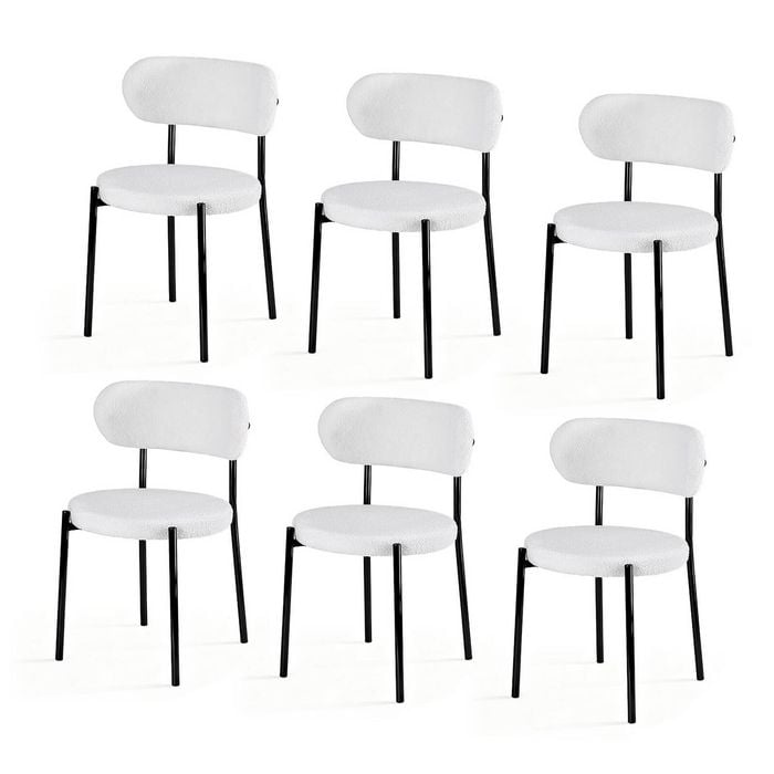 6x Artiss Dining Chairs Boucle Sherpa