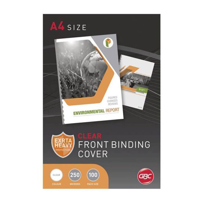 GBC Ibico Binding Covers A4 Clear (250 micron, 100pk)
