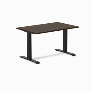 Desky Fixed Height Bamboo Office Desk Matte Black Frame 120cm